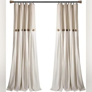 LUSH DECOR SHOWER CURTAIN BLEND LINEN BUTTON